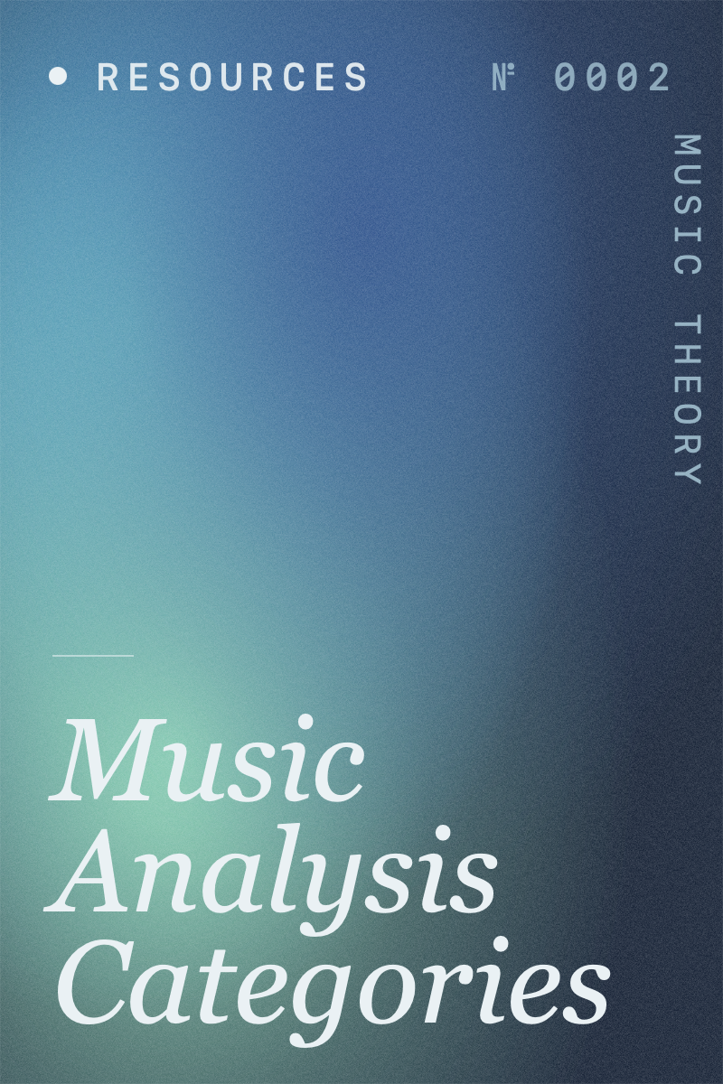 Musical Analysis Categories